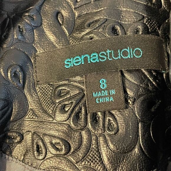 Siena Studio black leather laser cut blazer/jacket 8 - Picture 7 of 9